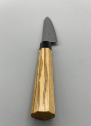 【ペティナイフ】和包丁柄 ダマスカス67層 140mm 黒合板とオリーブ八角柄