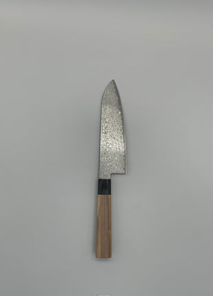 【三徳包丁】和包丁柄 ダマスカス67層 165mm 黒合板とくるみ八角柄