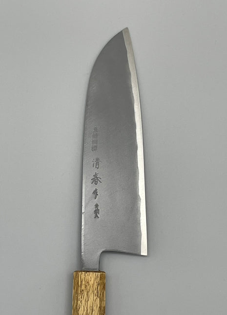 【三徳包丁】青鋼（テフロン加工）170mm  漆塗り柄