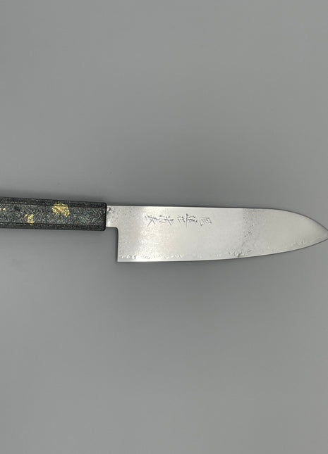 【三徳包丁】ダマスカス 180mm 漆塗り柄(金)