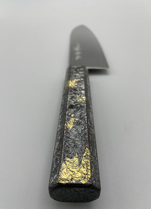 【三徳包丁】ダマスカス 180mm 漆塗り柄(金)